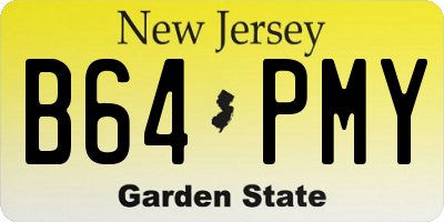 NJ license plate B64PMY