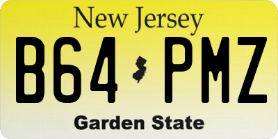 NJ license plate B64PMZ