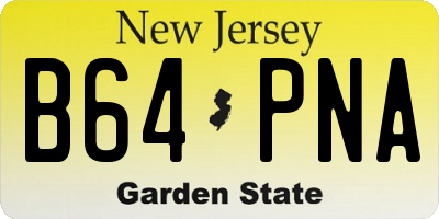 NJ license plate B64PNA