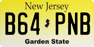 NJ license plate B64PNB