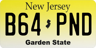 NJ license plate B64PND