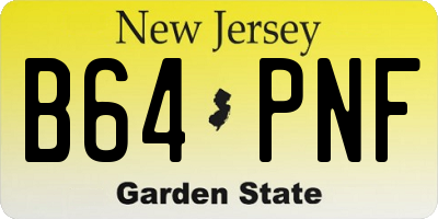 NJ license plate B64PNF