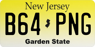 NJ license plate B64PNG