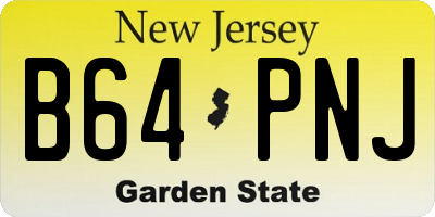 NJ license plate B64PNJ