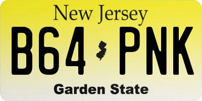 NJ license plate B64PNK