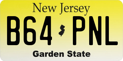 NJ license plate B64PNL