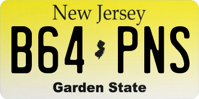 NJ license plate B64PNS