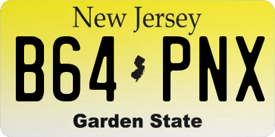 NJ license plate B64PNX