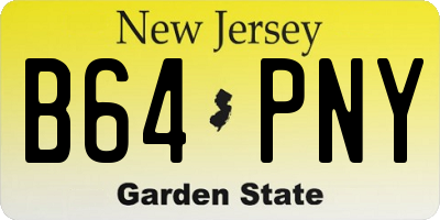 NJ license plate B64PNY