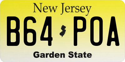 NJ license plate B64POA