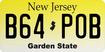 NJ license plate B64POB