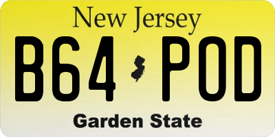 NJ license plate B64POD