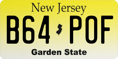NJ license plate B64POF
