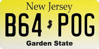 NJ license plate B64POG