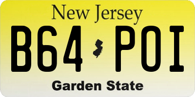 NJ license plate B64POI