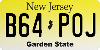 NJ license plate B64POJ