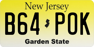 NJ license plate B64POK
