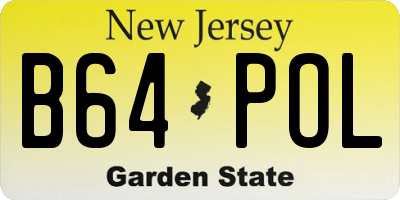 NJ license plate B64POL
