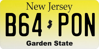 NJ license plate B64PON