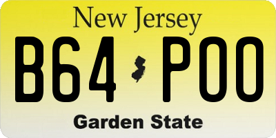 NJ license plate B64POO
