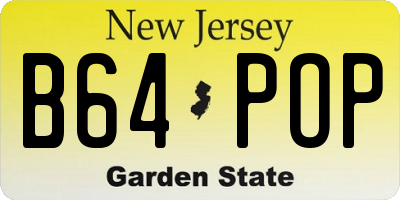 NJ license plate B64POP