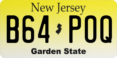 NJ license plate B64POQ
