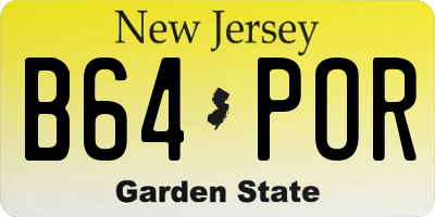 NJ license plate B64POR