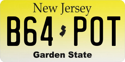 NJ license plate B64POT