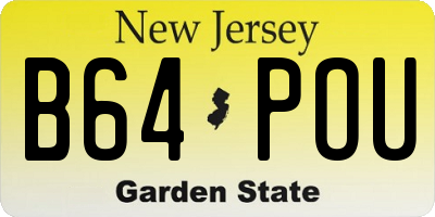 NJ license plate B64POU