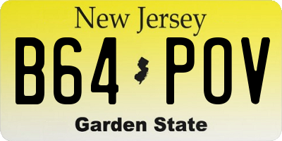 NJ license plate B64POV