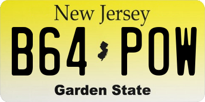 NJ license plate B64POW