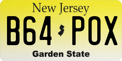 NJ license plate B64POX