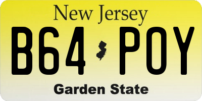 NJ license plate B64POY