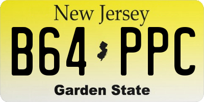 NJ license plate B64PPC