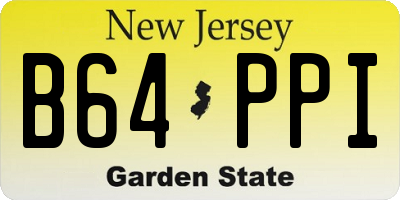 NJ license plate B64PPI