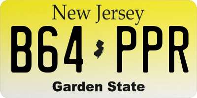 NJ license plate B64PPR