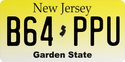 NJ license plate B64PPU