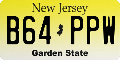 NJ license plate B64PPW
