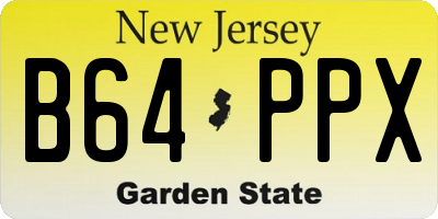 NJ license plate B64PPX