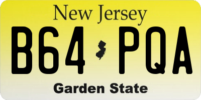 NJ license plate B64PQA