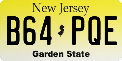NJ license plate B64PQE