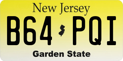 NJ license plate B64PQI