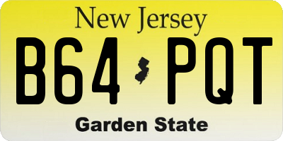 NJ license plate B64PQT