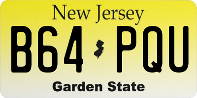 NJ license plate B64PQU