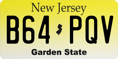 NJ license plate B64PQV