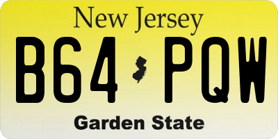 NJ license plate B64PQW
