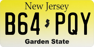 NJ license plate B64PQY