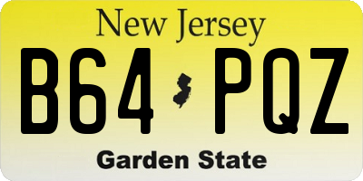 NJ license plate B64PQZ