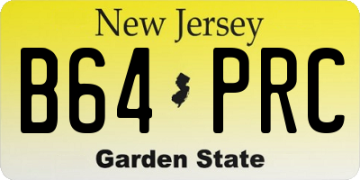 NJ license plate B64PRC
