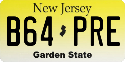 NJ license plate B64PRE